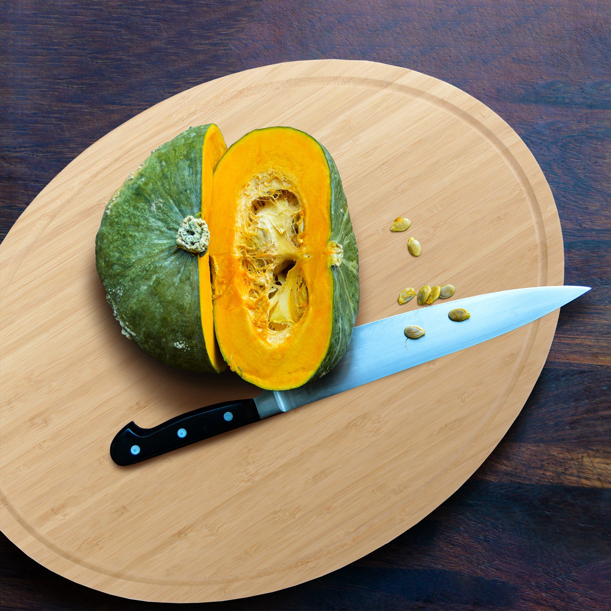 Grooved Oval Bamboo Cutting Board - Image 4
