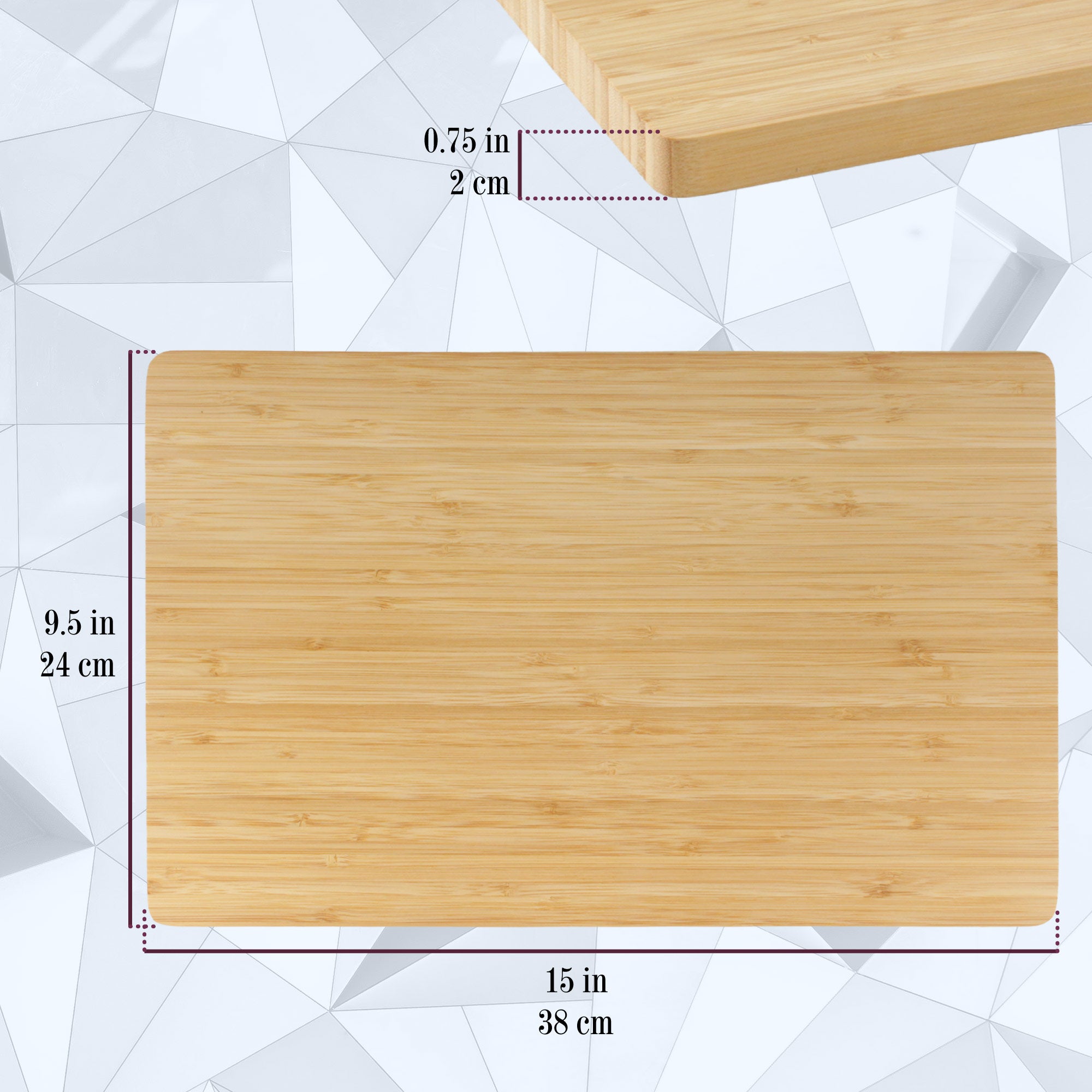 Bamboo Cutting Boards 15" x 9.5" x 0.75" - 3 Styles - Image 3