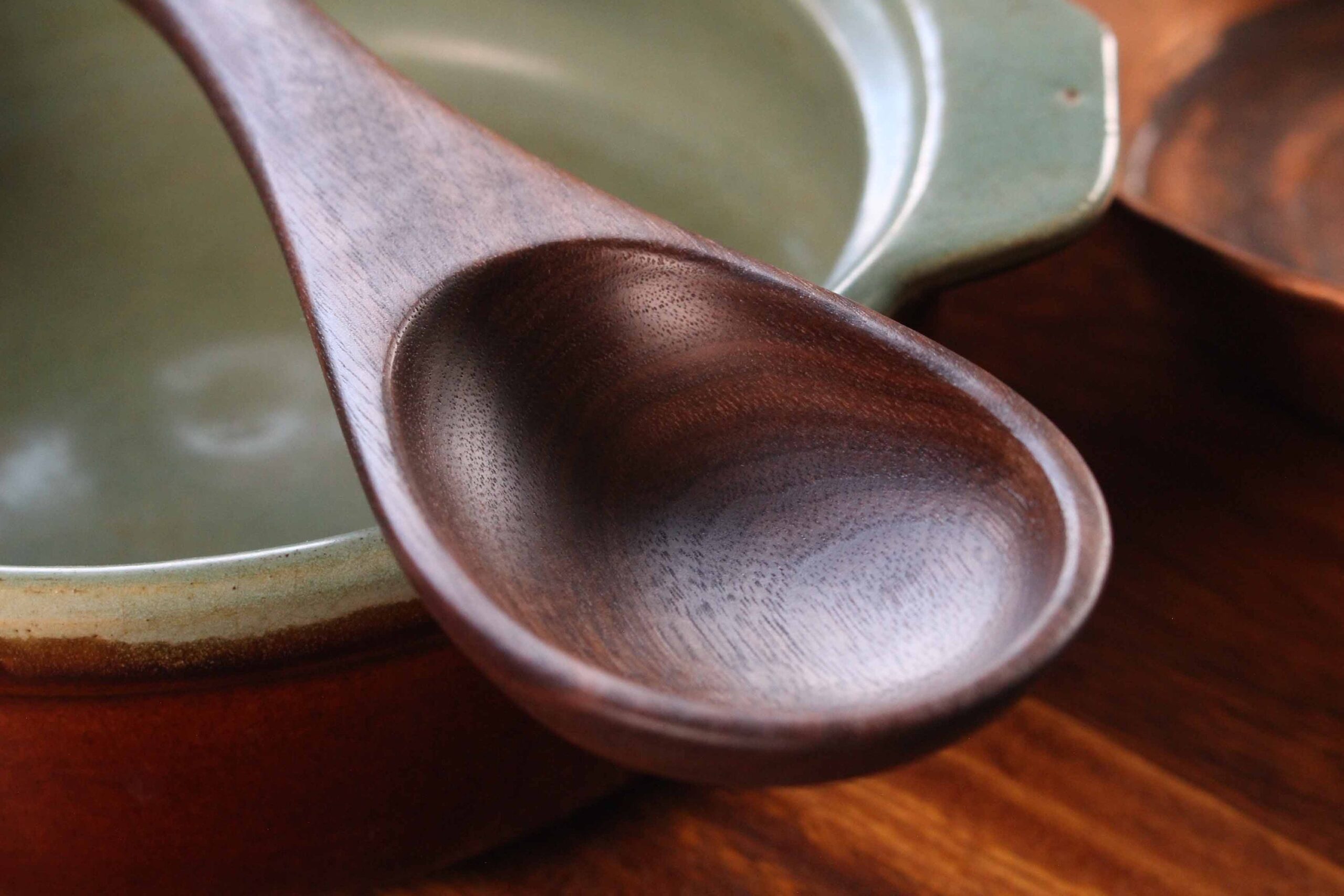 Handmade treenware wooden ergonomic spoon for stirring and serving - Image 2