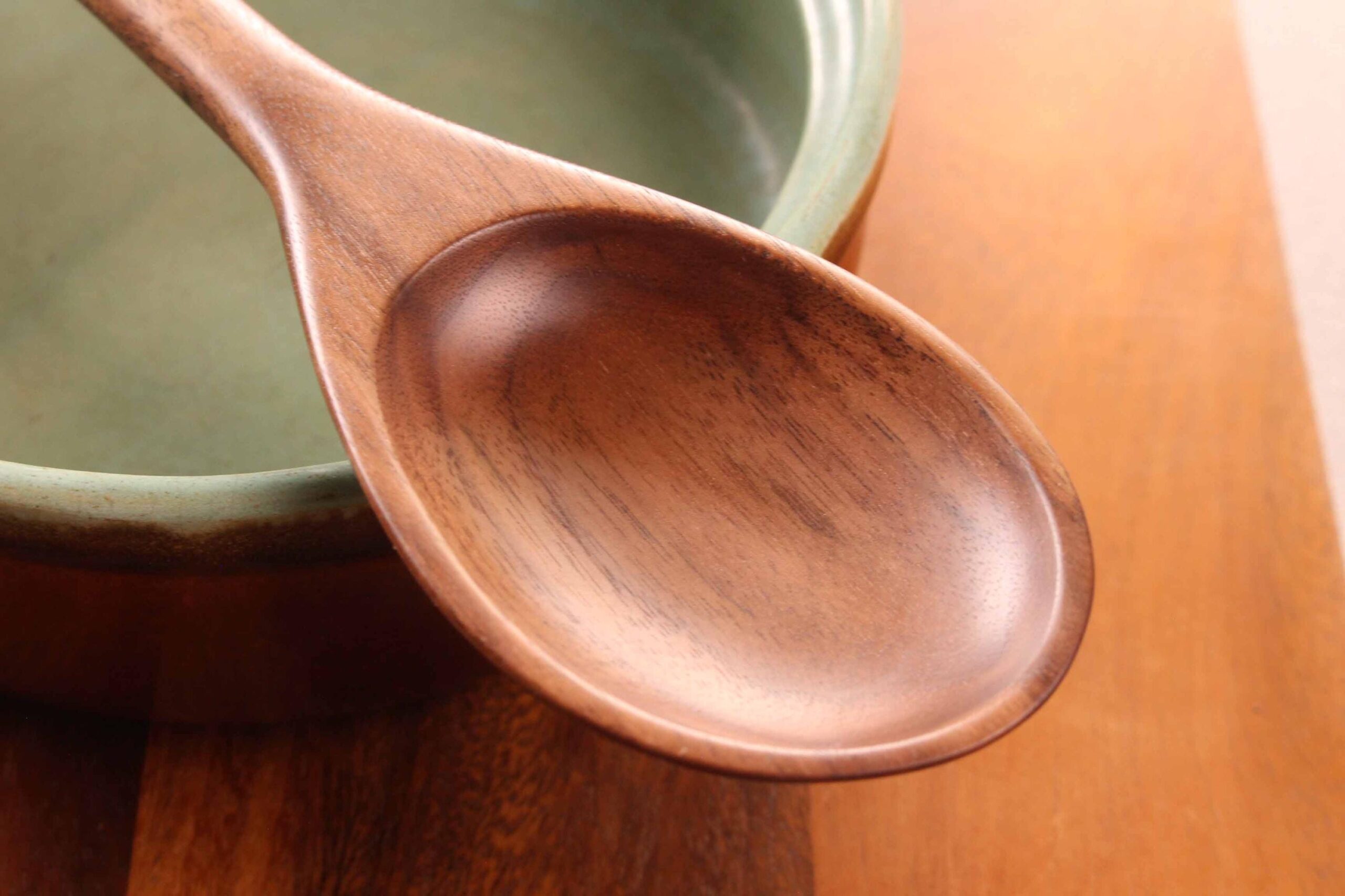 Large handmade wooden stirring spoon kitchen utensil carved from Walnut wood - Image 5