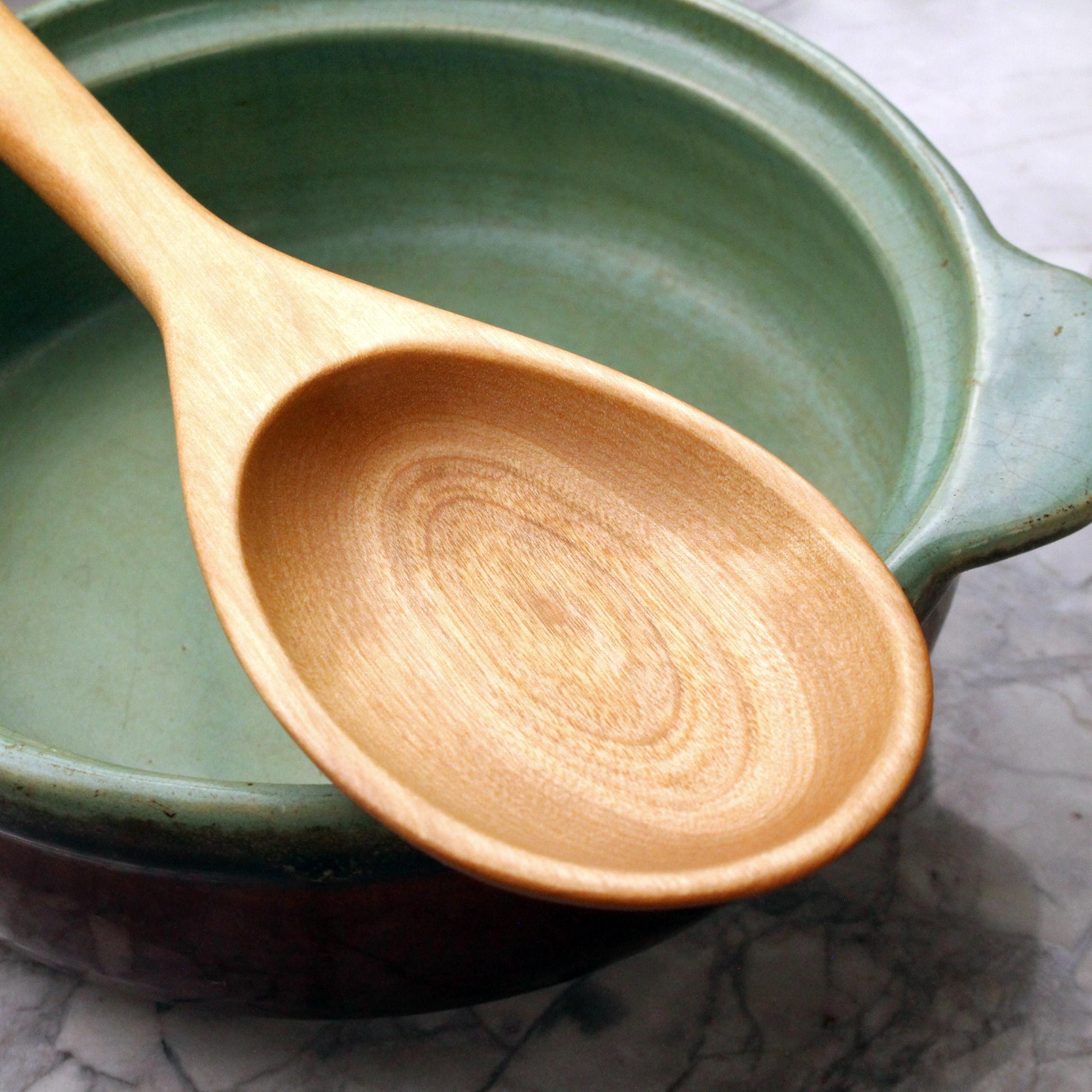 Large handmade wooden stirring spoon kitchen utensil carved from Walnut wood - Image 9